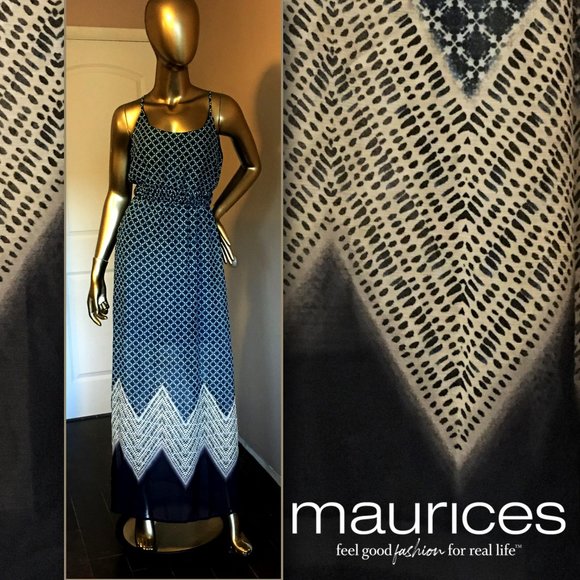 Maurices Dresses & Skirts - MAURICES Blue Aztec Print Maxi Dress
